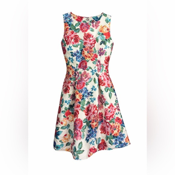 tina vivarra Dresses & Skirts - Floral Fit Flare Dress Sleeveless A Line Garden Party Spring Summer Dress